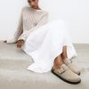 Leather clogs with buckle